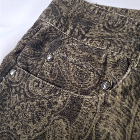 Jeanne Pierre Vintage Y2K Boho Hippie Festival Flared Paisley Corduroy Velvet - Picture 10 of 15